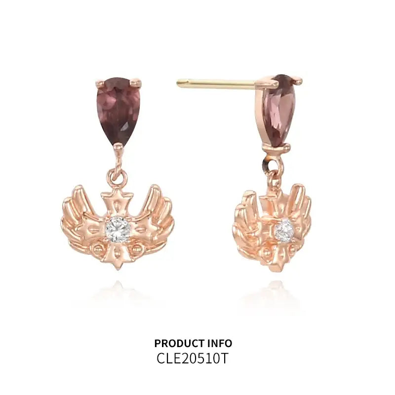 Saint Tail x Clue - Saint Illusion Cubic 10K Gold Earrings - CLUE - Jewelry - Harumio