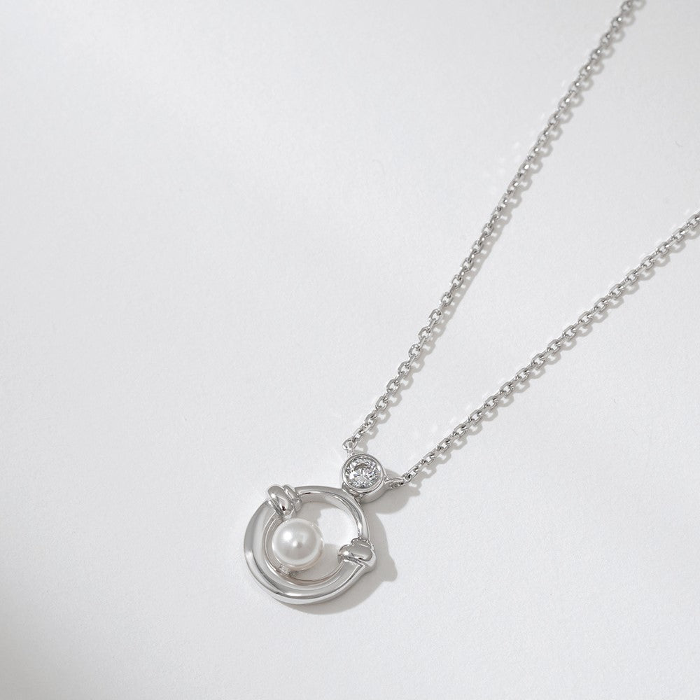 OST - Lucky Rock Horseshoe Stone Pearl Necklace