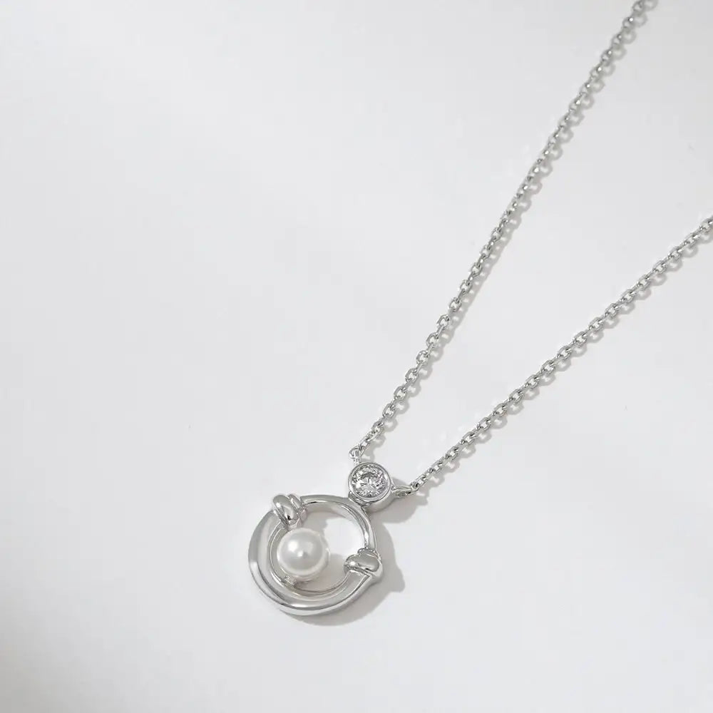 OST - Lucky Rock Horseshoe Stone Pearl Necklace - OST - Jewelry - Harumio
