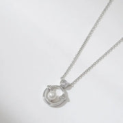 OST - Lucky Rock Horseshoe Stone Pearl Necklace - OST - Jewelry - Harumio