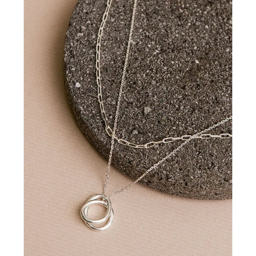 CLUE - Layered Twin Ring Chain Necklace Set - CLUE - Jewelry - Harumio
