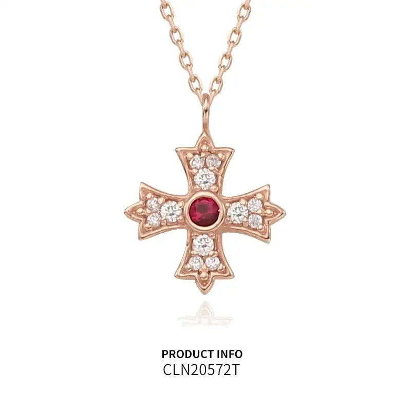 Saint Tail x Clue - Cross 10K Gold Necklace - CLUE - Jewelry - Harumio