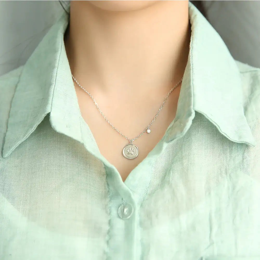OST x My Little Friends - Kosunnae Paw Silver Necklace - OST x My Little Friends - Jewelry - Harumio