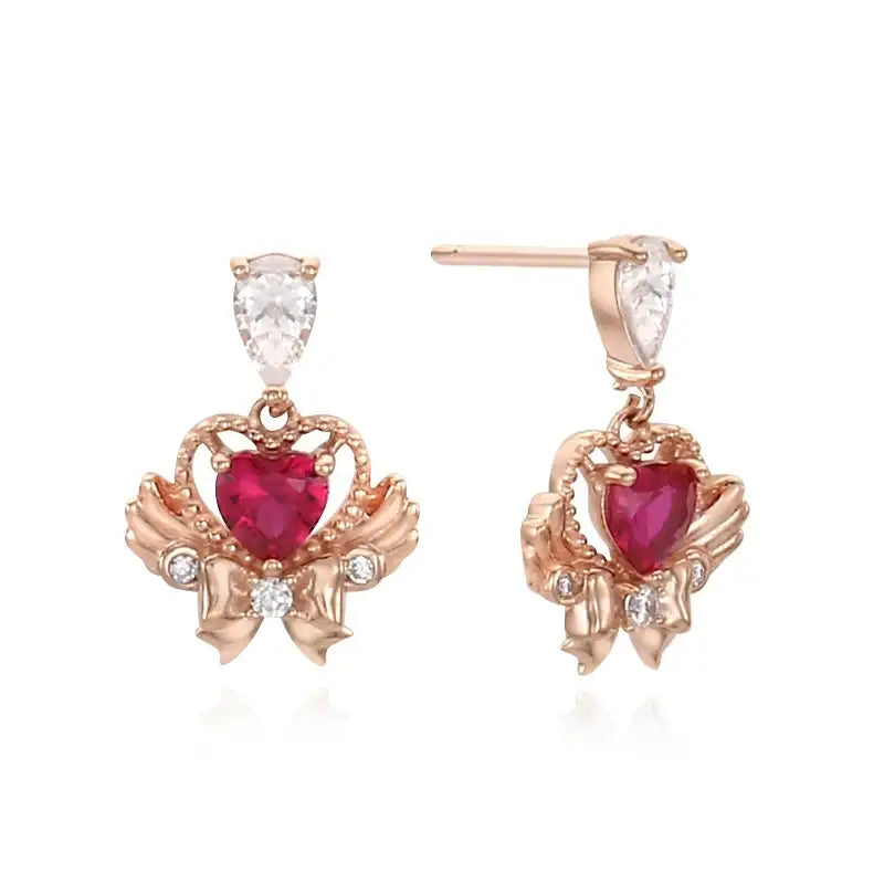 Saint Tail x Clue - Saint Heart Shine Silver Earrings - CLUE - Jewelry - Harumio