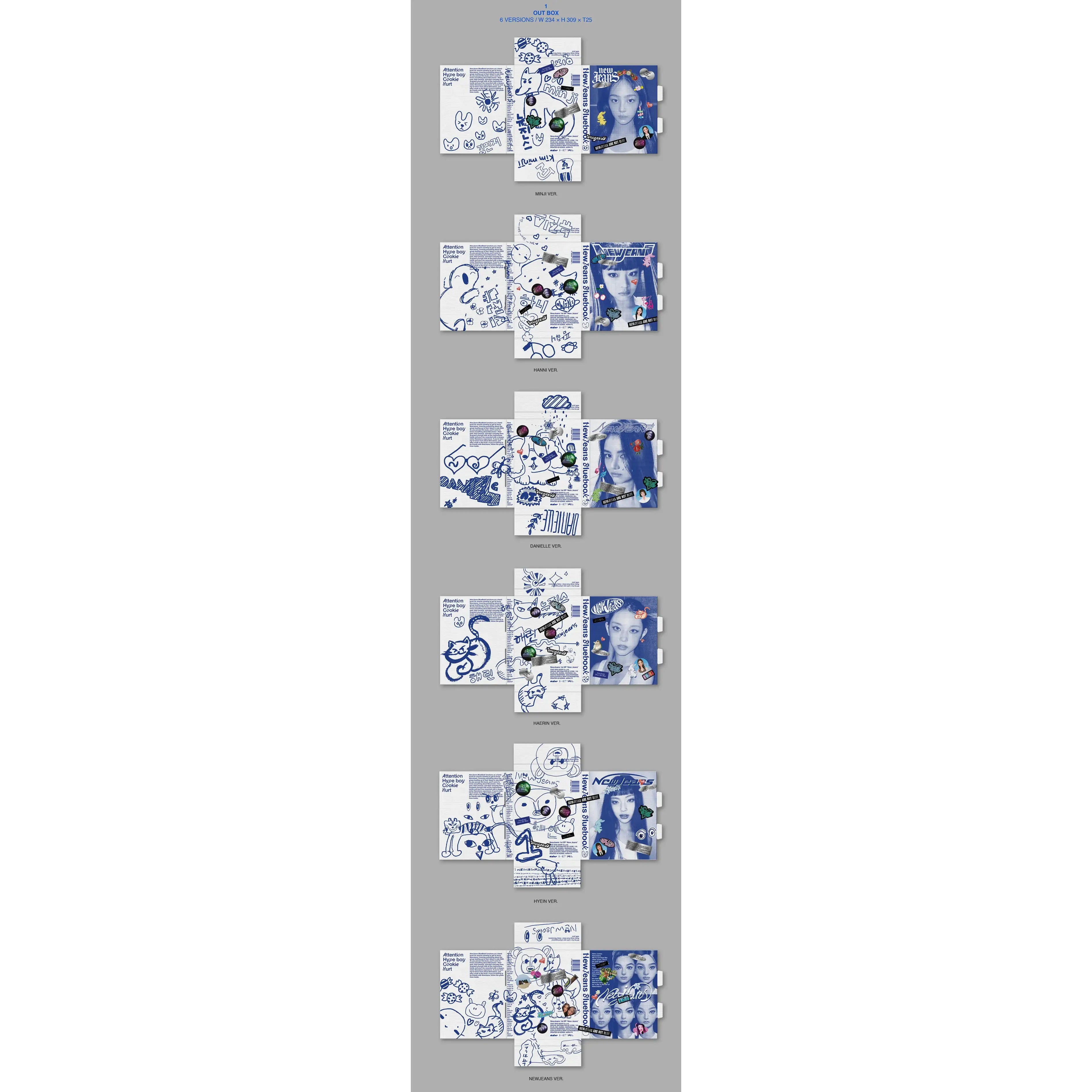 NewJeans - New Jeans : 1ST EP Album (Bluebook 6 Versions Set) - NewJeans - Album - Harumio