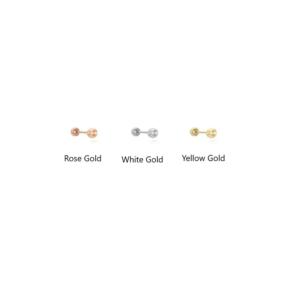 CLUE - 3mm Ball 10K/14K Gold Ear Pierce - CLUE - Jewelry - Harumio