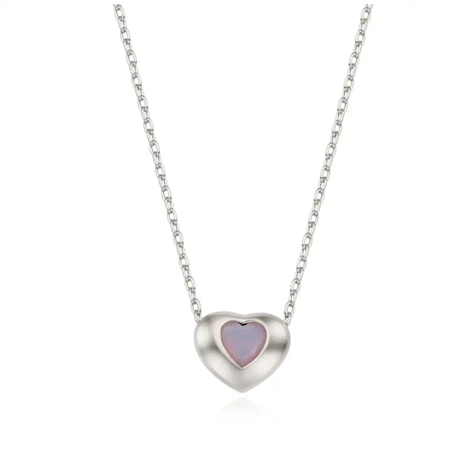OST - Lovely Heart Silver Necklace - OST - Jewelry - Harumio