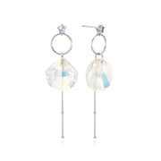 CLUE - Crystal Shell Drop Silver Earrings - CLUE - Jewelry - Harumio