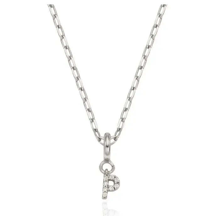 OST - 'P' Initial Silver Drop Necklace - OST - Jewelry - Harumio