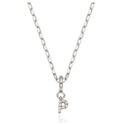 OST - 'P' Initial Silver Drop Necklace