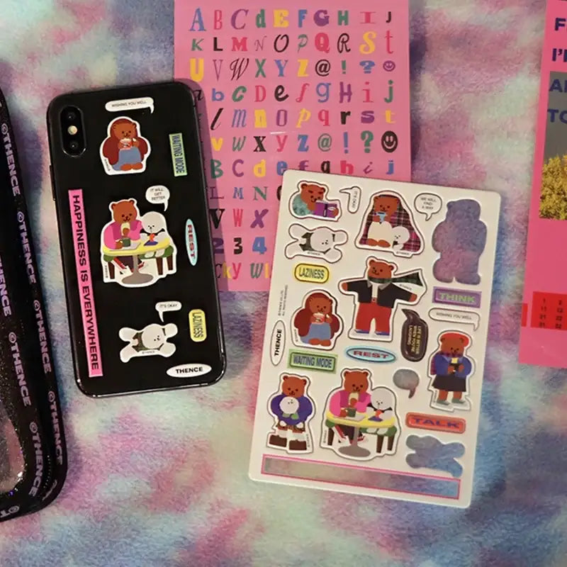 THENCE - PVC Foam Sticker Ver.1 Teddy Bear - THENCE - Accessories, Stationery - Harumio