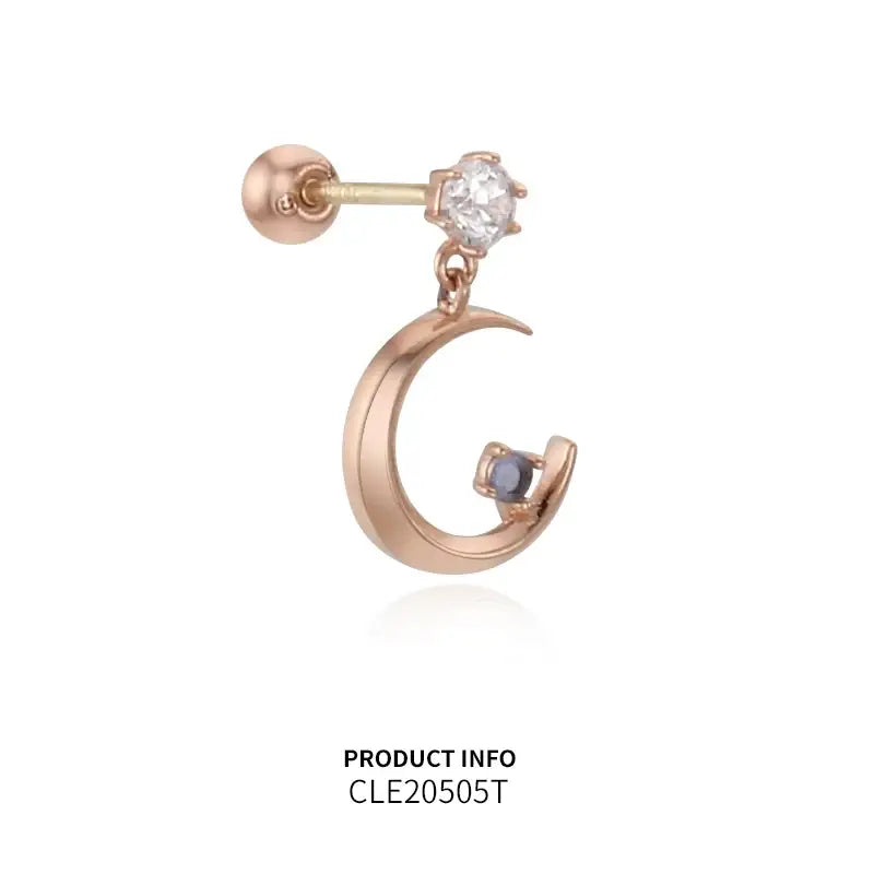 Saint Tail x Clue - Moon 10K Gold Piercing - CLUE - Jewelry - Harumio