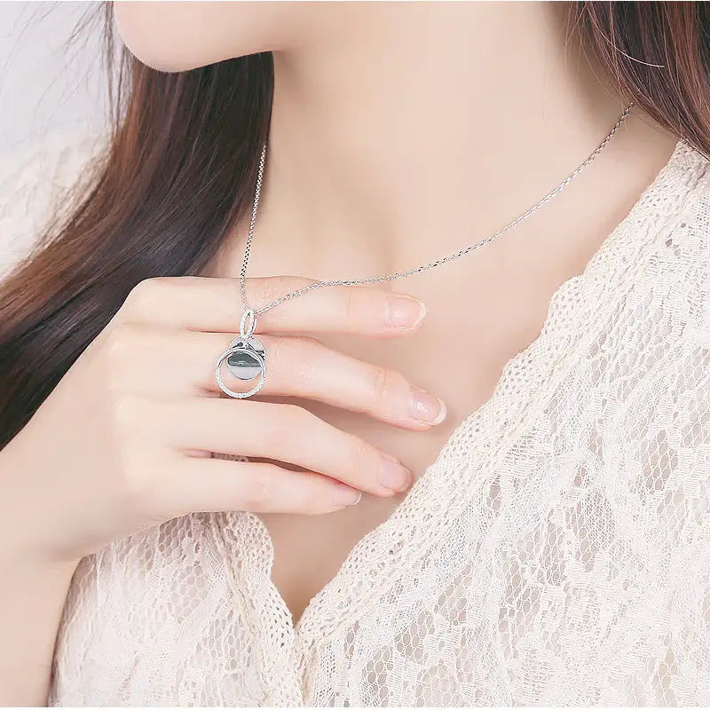 CLUE - Double Round Silver Necklace - CLUE - Jewelry - Harumio
