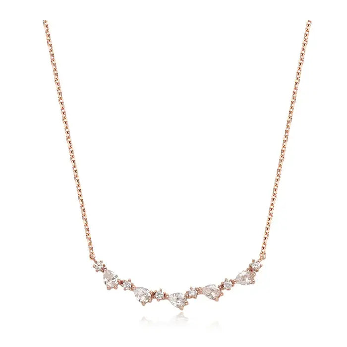 CLUE - Dazzling String Rose Gold Necklace - CLUE - Jewelry - Harumio