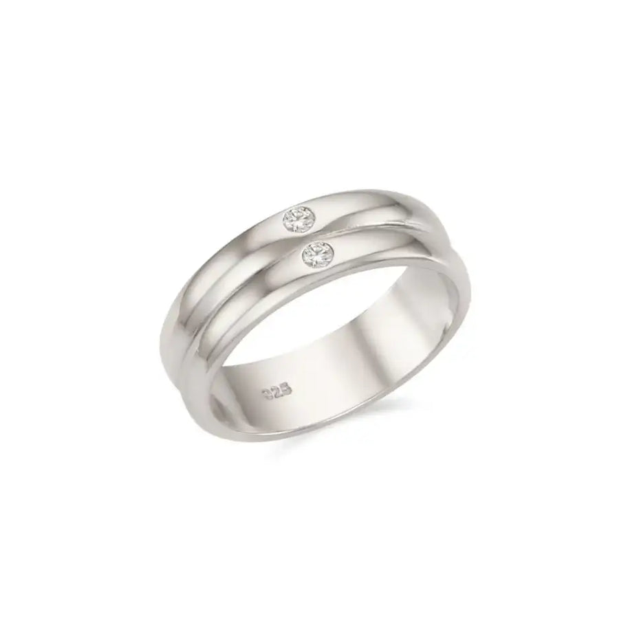OST - Basic Double Ring Silver Ring - OST - Rings - Harumio