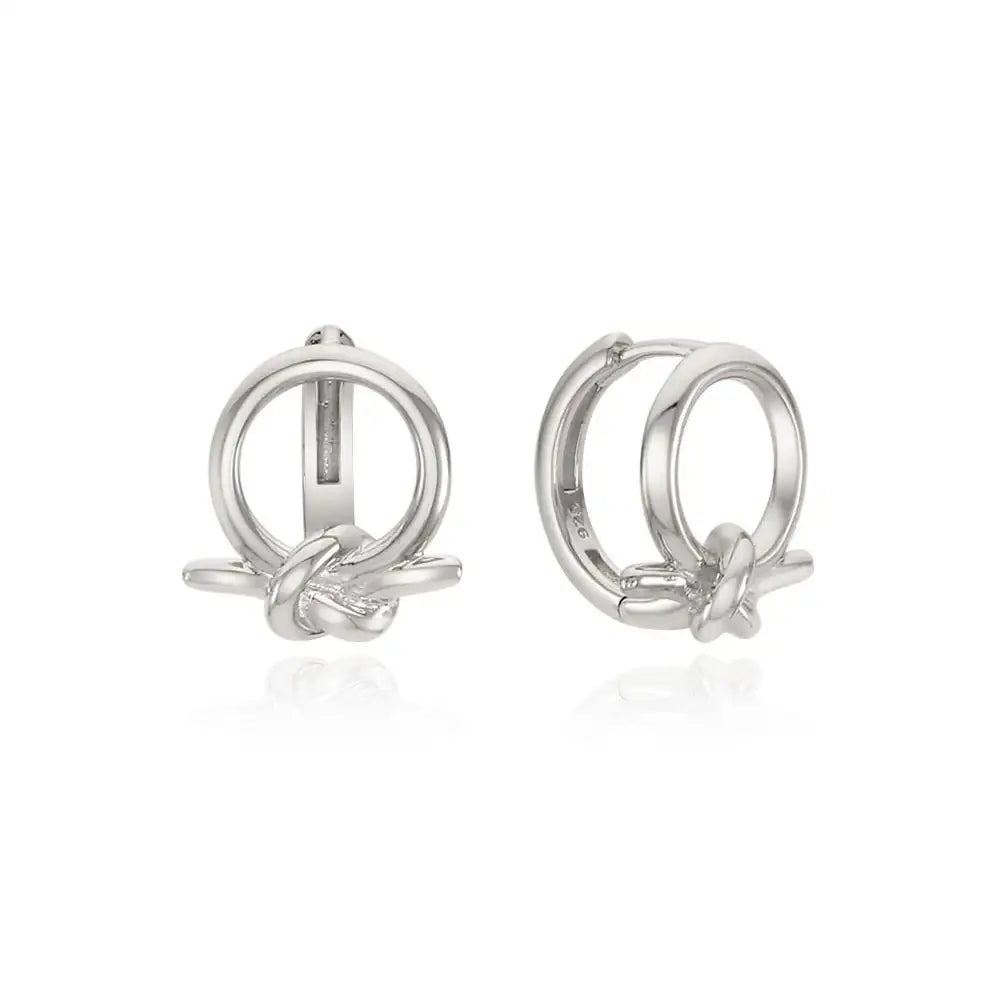 OST - Unique Twisted Round Silver Earrings - OST - Jewelry - Harumio