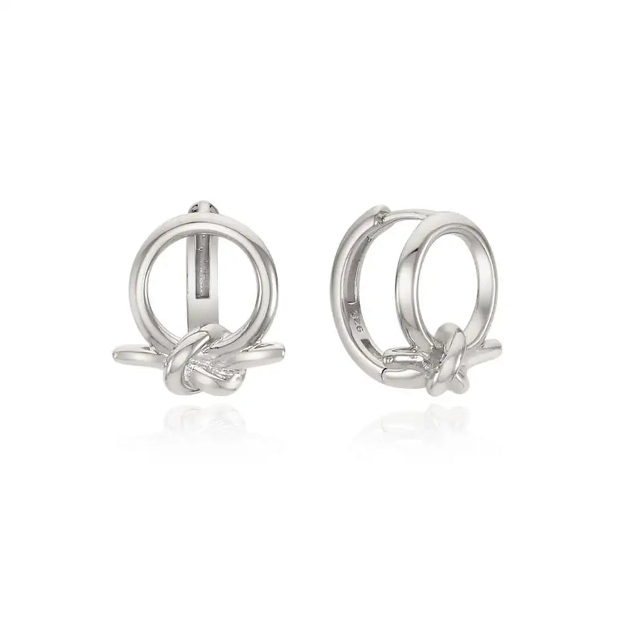 OST - Unique Twisted Round Silver Earrings - OST - Jewelry - Harumio