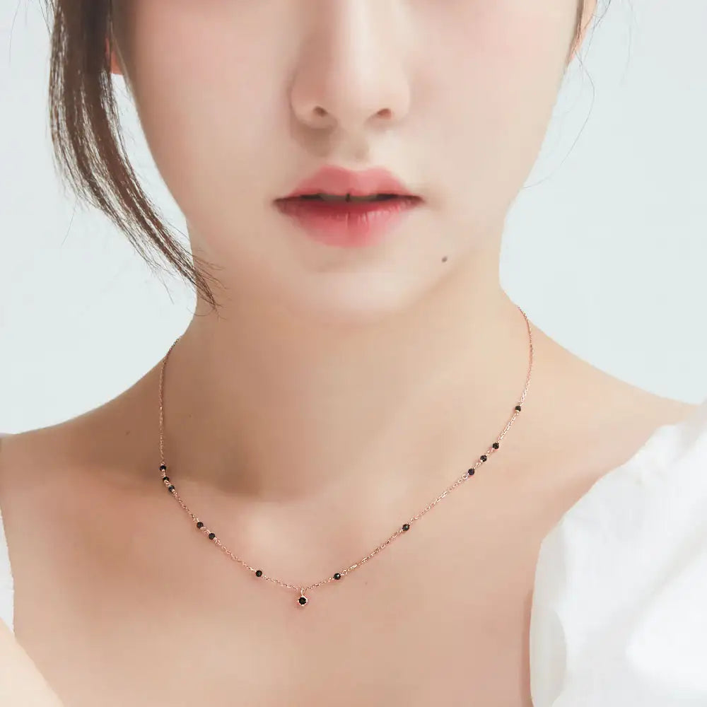 CLUE - Wish Spell Bead Black Spinel Necklace - CLUE - Jewelry - Harumio