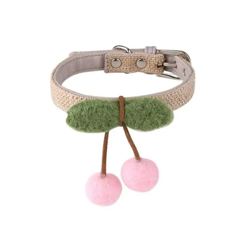 Yog!ssw - Pet Pink Cherry Drop Necklace - Jungle Monster - Pet Accessories - Harumio