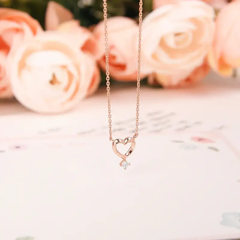 CLUE - Glossy Heart Silver Necklace - CLUE - Jewelry - Harumio