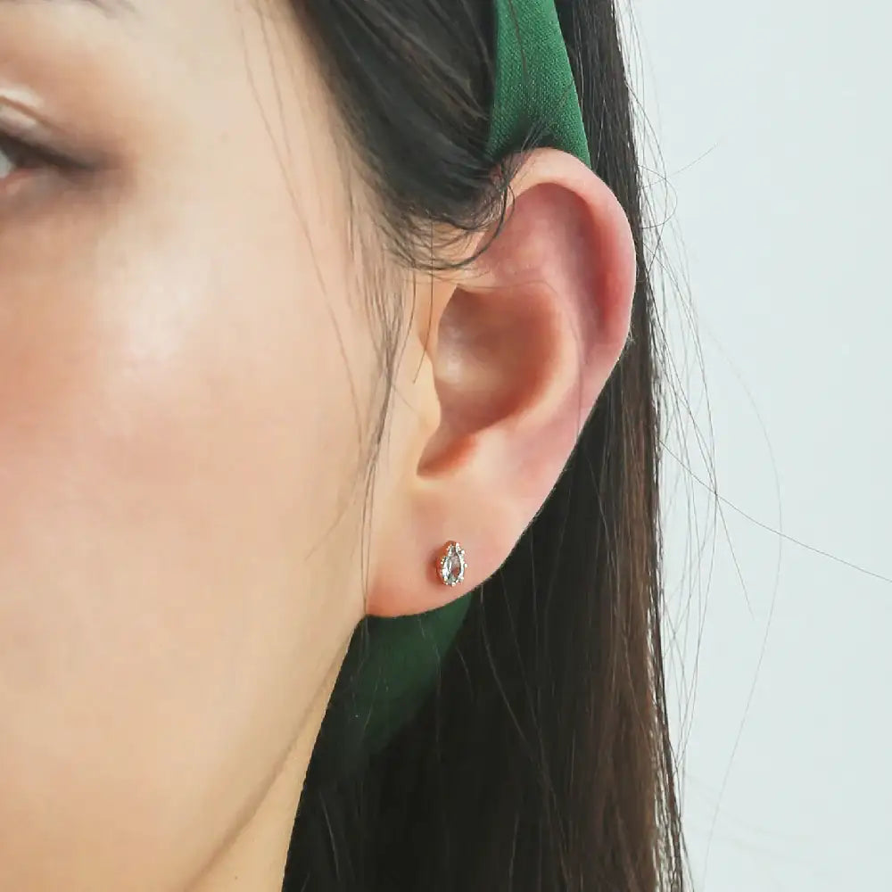 CLUE - Wish Spell Blue Topaz Natural Stone Drop Silver Piercing - CLUE - Jewelry - Harumio