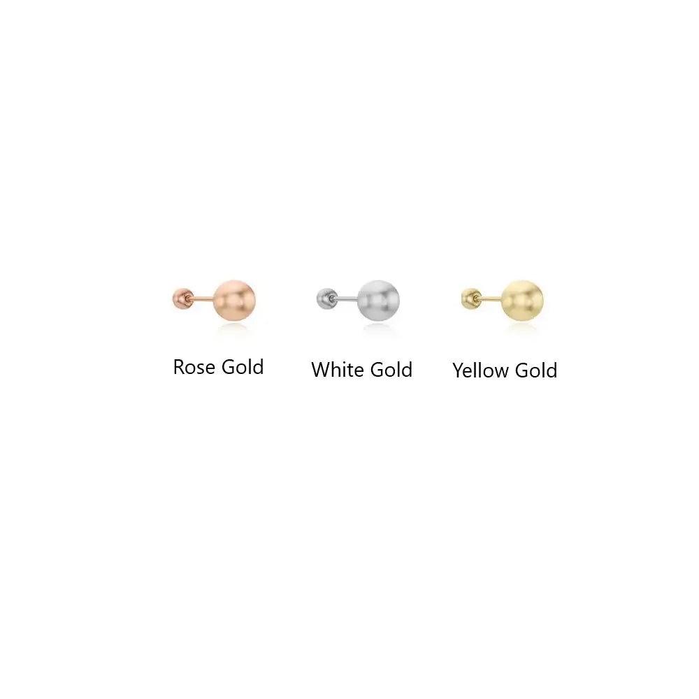 CLUE - 6mm Ball 10K/14K Gold Ear Pierce - CLUE - Jewelry - Harumio