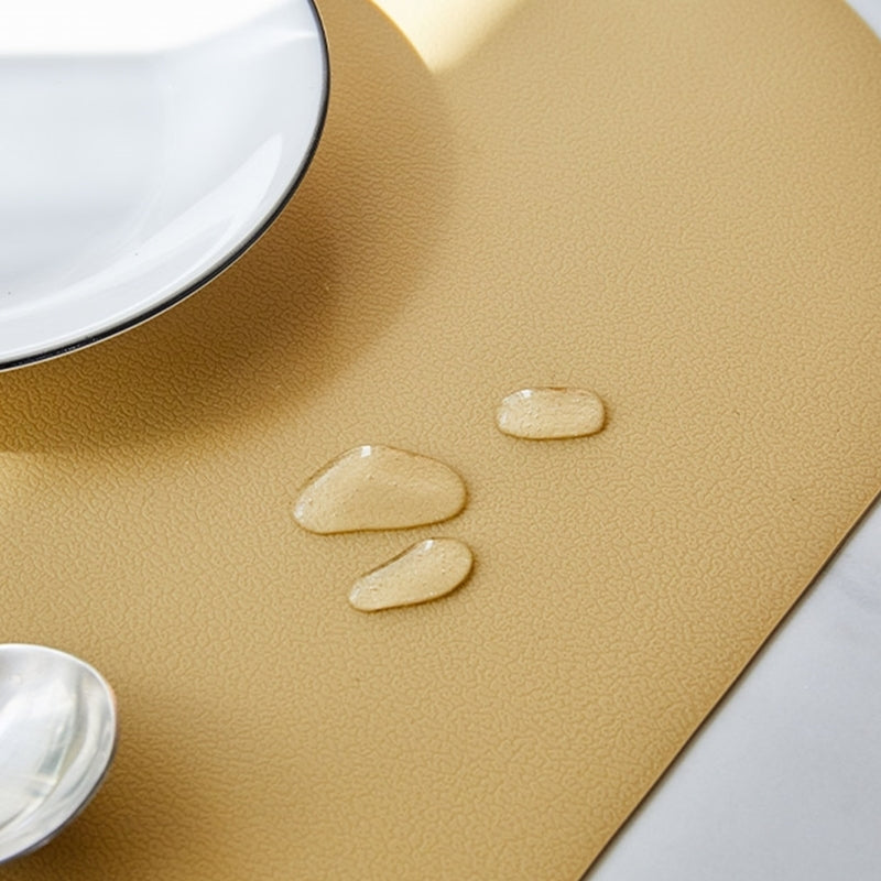 Korean ON Leather Pattern Silicone Square Shaped Table Mat Set 4P