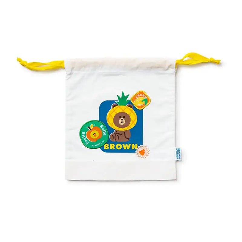 Line Friends - Brown Sally Fruity String Pouch - Line Friends - Pouch - Harumio