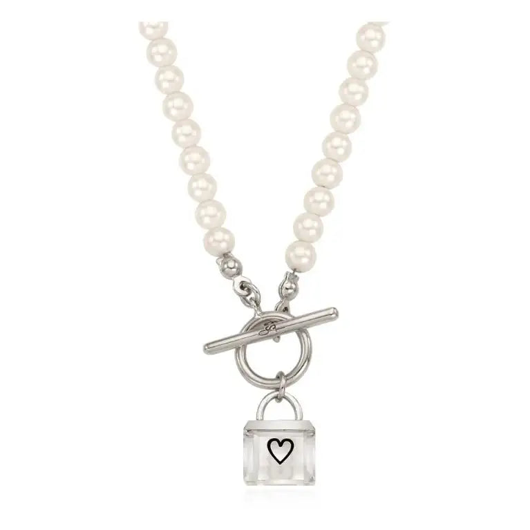 OST - Transparent Lock Pearl Necklace - OST - Jewelry - Harumio