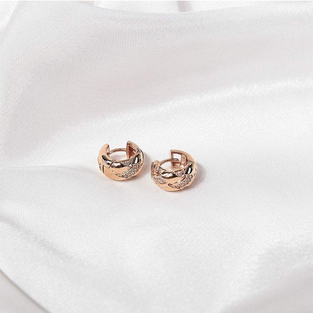 CLUE - Bold One Touch Rose Gold Earrings - CLUE - Jewelry - Harumio
