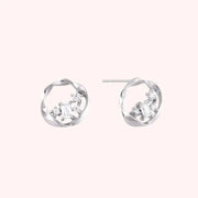 CLUE - Basic Cubic Round Silver Earrings - CLUE - Jewelry - Harumio