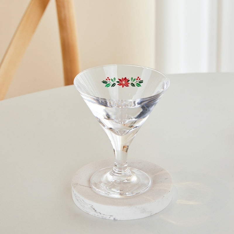 Korean Winter Flower - Acrylic Mini Martini Glass