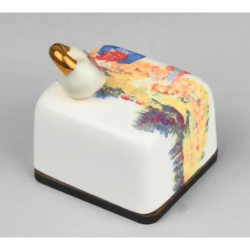 HK Studio - Moony Ceramic Rape Flowers Couple Musical Paperweight - HK Studio - Music Box - Harumio