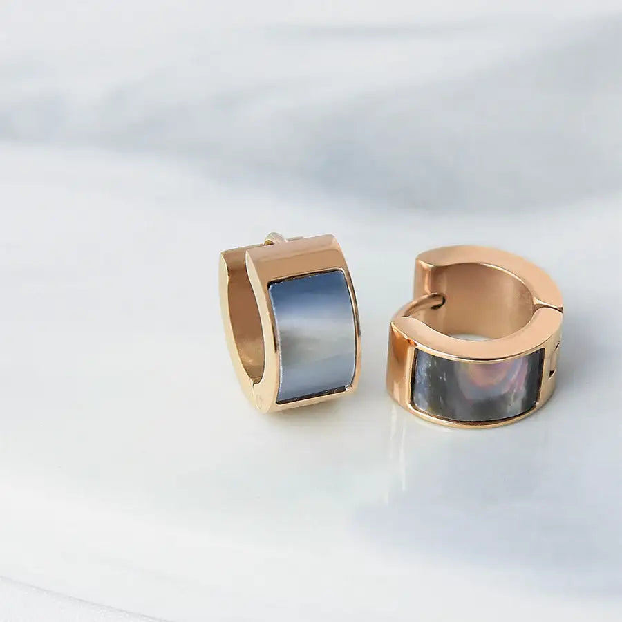 CLUE - Aurora Mother-of-Pearl Surgical Steel One-Touch Earrings - CLUE - Jewelry - Harumio