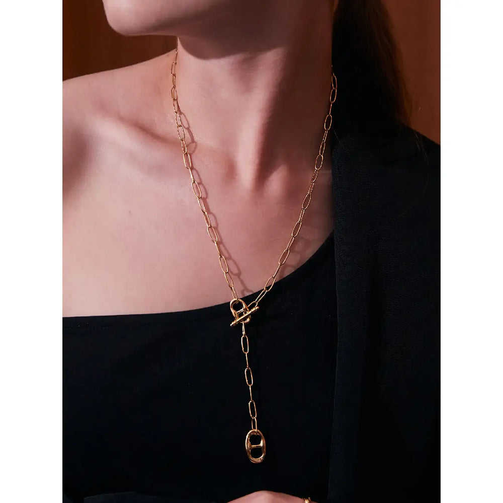 CLUE - C Collection Iconic C Drop Two-Way Long Necklace - CLUE - Jewelry - Harumio