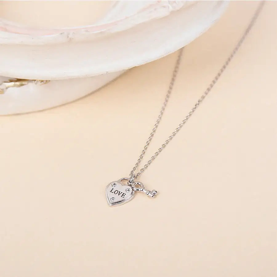 CLUE - Unlocked Heart Silver Necklace - CLUE - Jewelry - Harumio