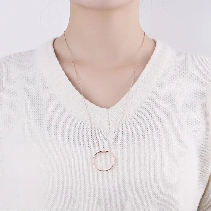 CLUE - Round Long Neck Silver Necklace - CLUE - Jewelry - Harumio