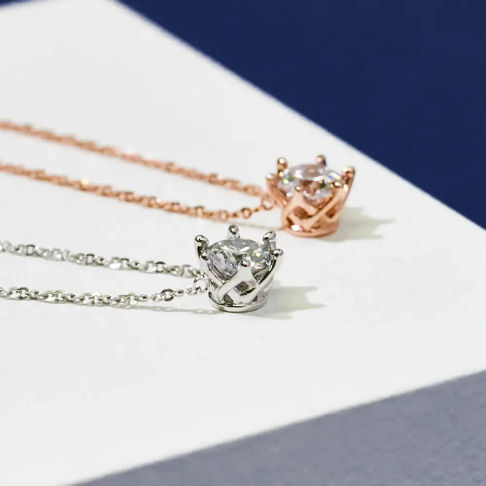 CLUE - Carat Collection Crowned Setting Diamond Necklace - CLUE - Jewelry - Harumio