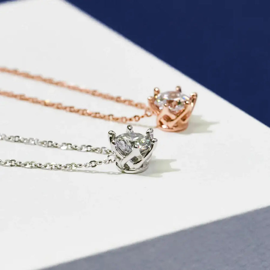 CLUE - Carat Collection Crowned Setting Diamond Necklace - CLUE - Jewelry - Harumio