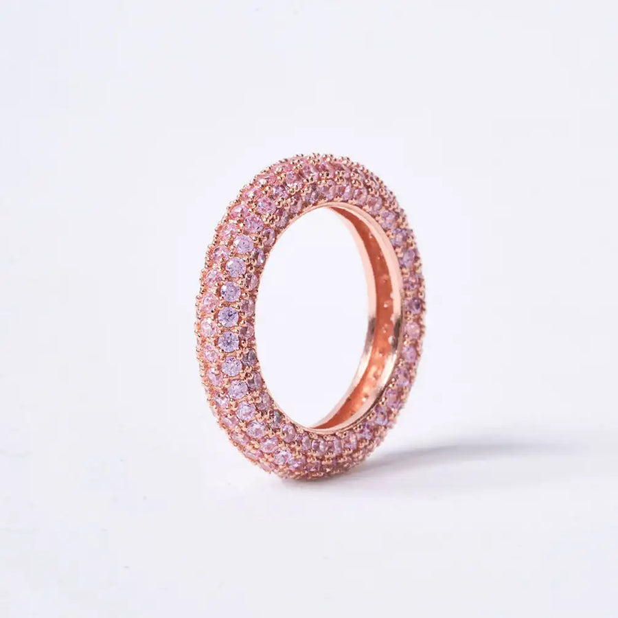 OST - POPTS Collection Rose Gold Pink Pave Basic Volume Ring - OST - Jewelry - Harumio