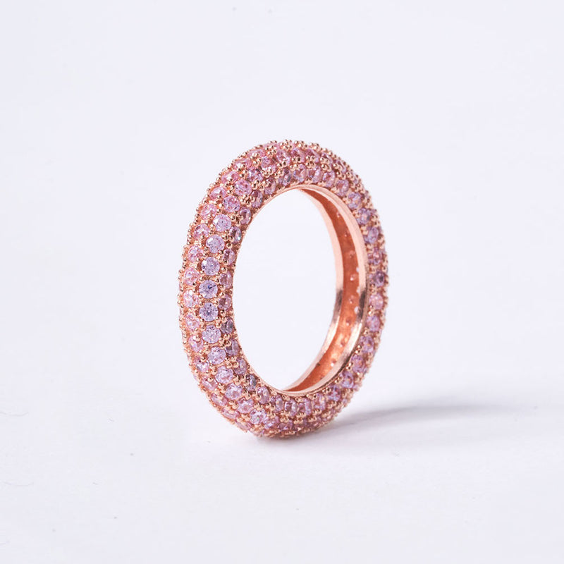 OST - POPTS Collection Rose Gold Pink Pave Basic Volume Ring