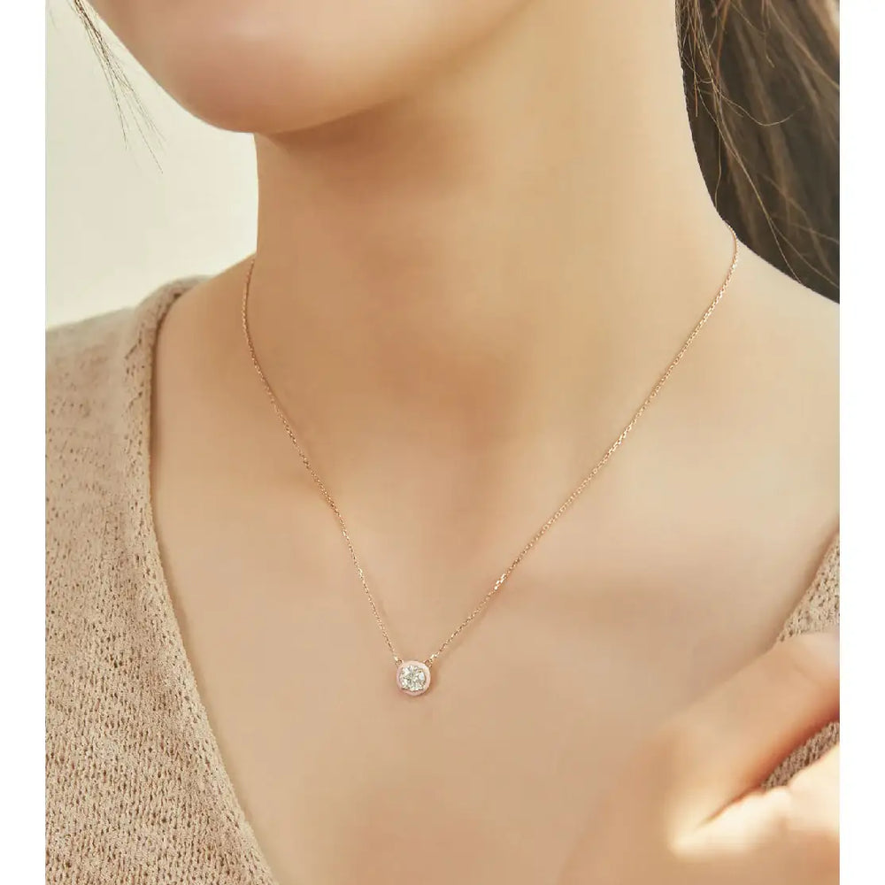 CLUE - C Collection Color One Point Silver Necklace - CLUE - Jewelry - Harumio