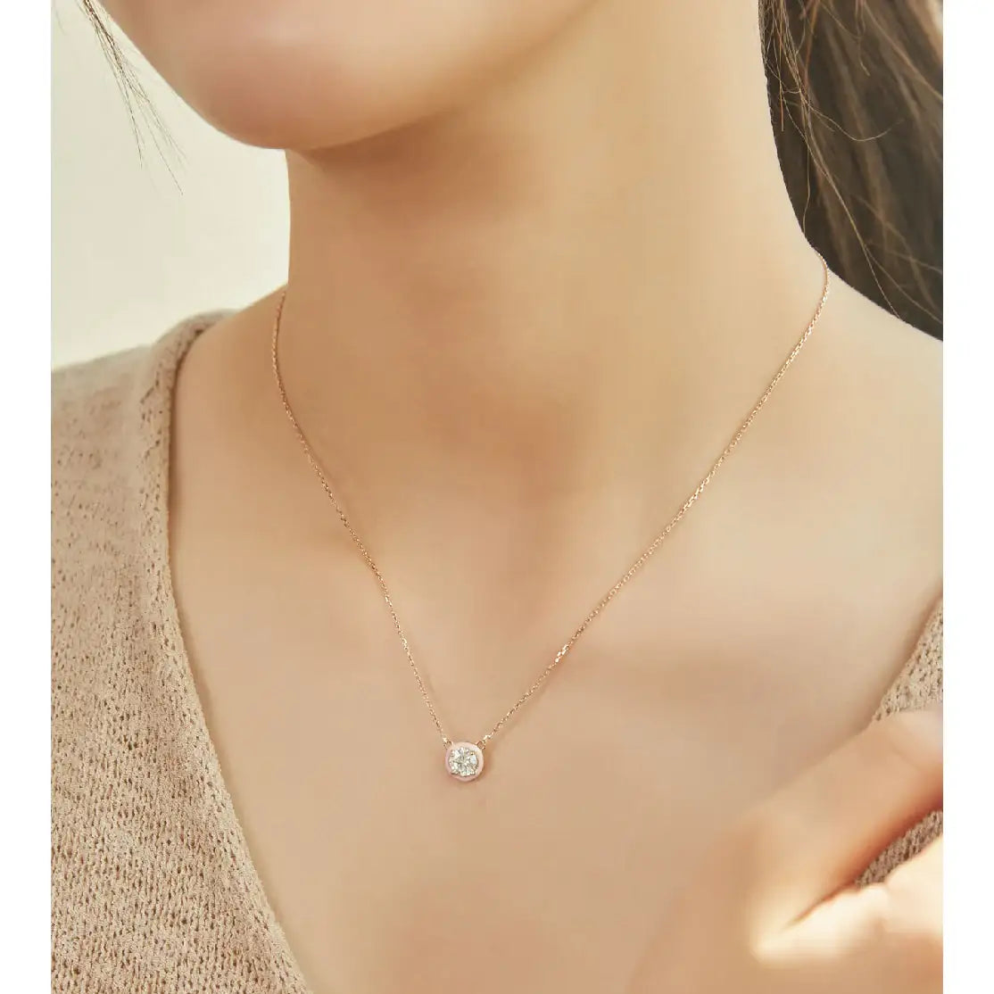 CLUE - C Collection Color One Point Silver Necklace - CLUE - Jewelry - Harumio