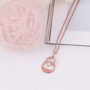 CLUE - Modern Double Ring Cubic Point Silver Necklace - CLUE - Jewelry - Harumio