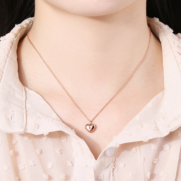OST - Heart Rose Gold Locket