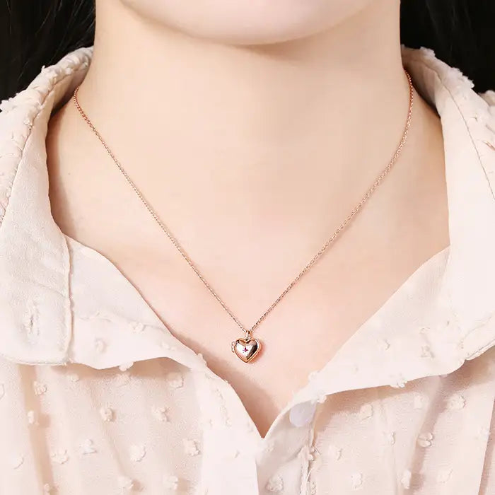 OST - Heart Rose Gold Locket - OST - Jewelry - Harumio