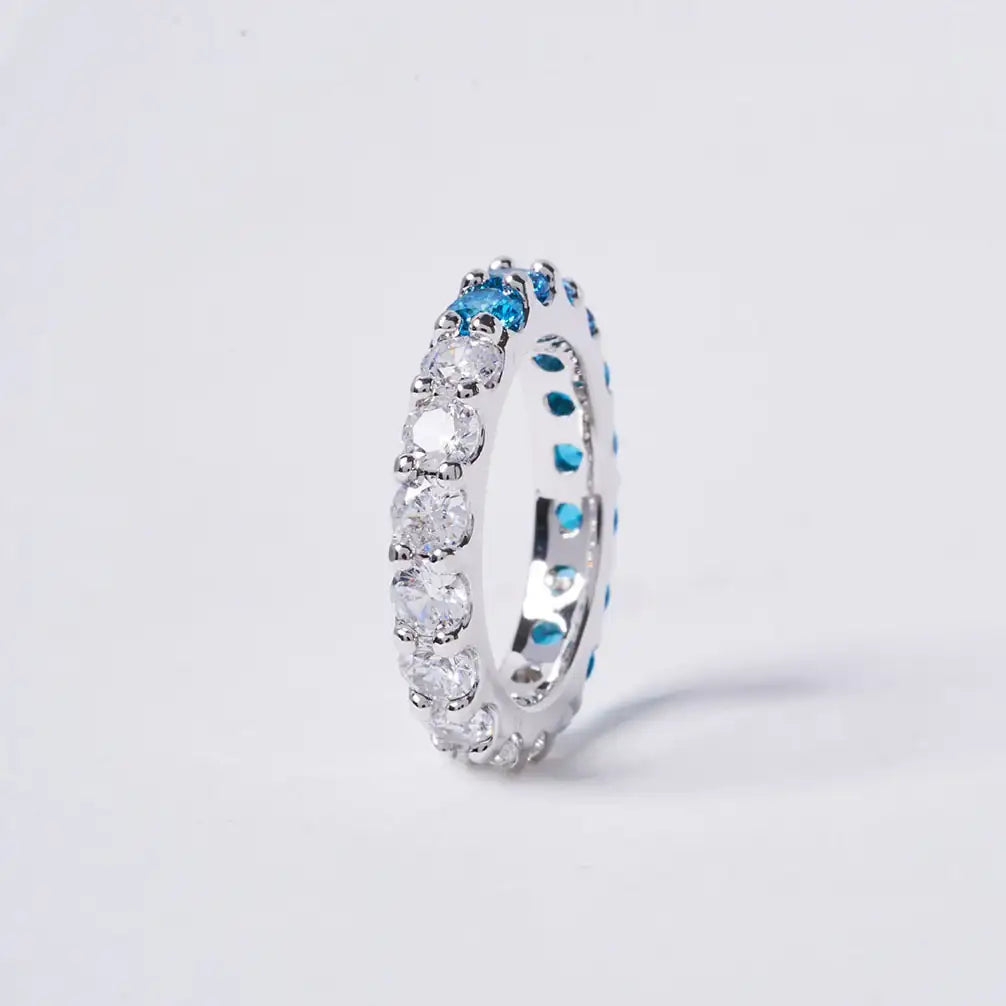 OST - POPTS Collection Sky Blue Half Stone Eternity Ring - OST - Jewelry - Harumio