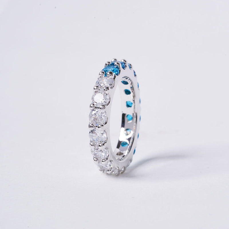 OST - POPTS Collection Sky Blue Half Stone Eternity Ring