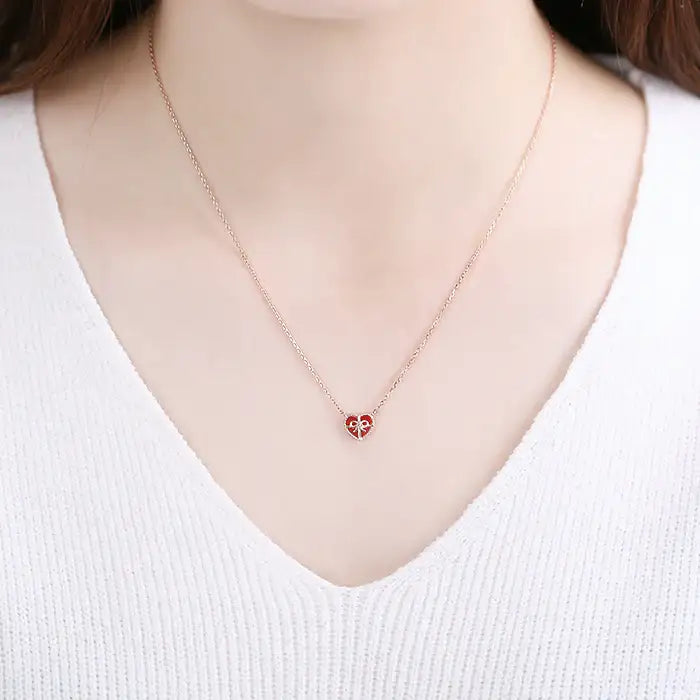 OST - Red Heart Gift Rose Gold Necklace - OST - Jewelry - Harumio