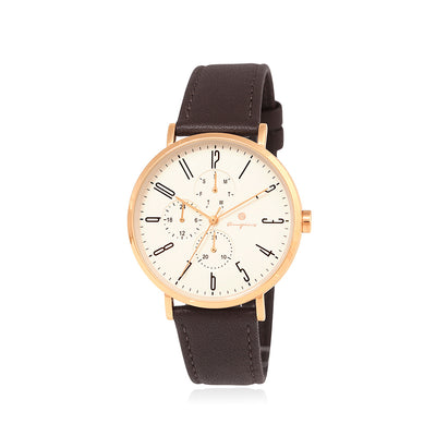 OST - Jean Brown Men's Couple Leather Watch